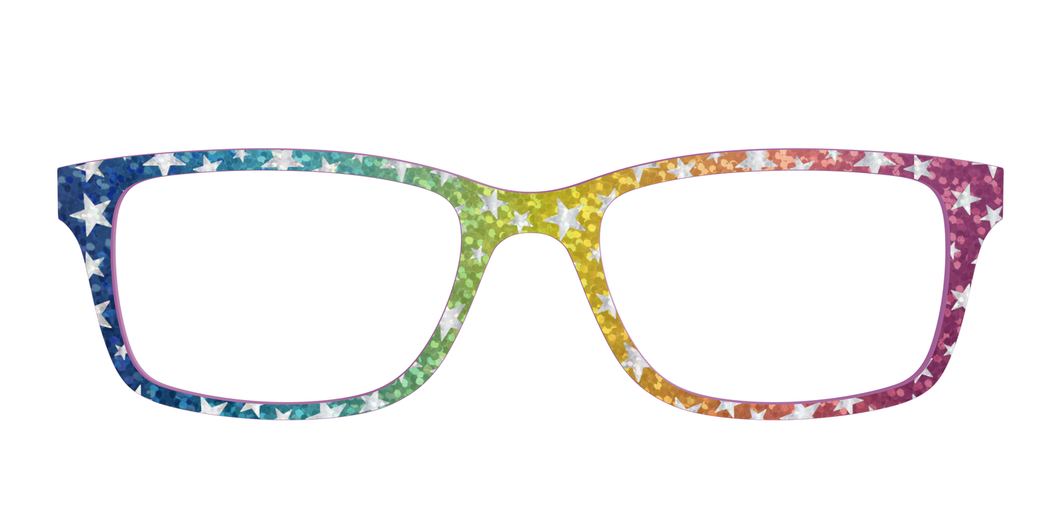 The Iridescent Rainbow Stars - Front Top Image - Pair Eyewear