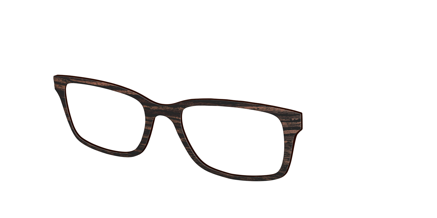 The Mahogany Woodgrain - Angle Top Image - Pair Eyewear
