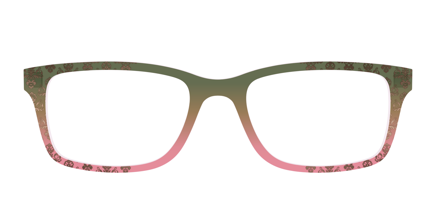 The Olive to Rose Trellis with Champagne Foil - Front Top Image - Pair Eyewear
