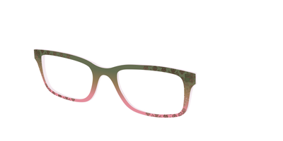 The Olive to Rose Trellis with Champagne Foil - Angle Top Thumbnail - Pair Eyewear