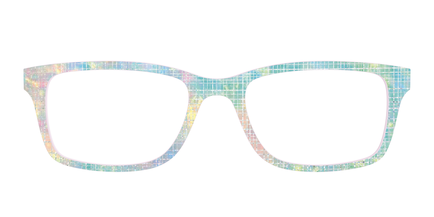 The Pastel Gradient with Holographic Hatching - Front Top Image - Pair Eyewear
