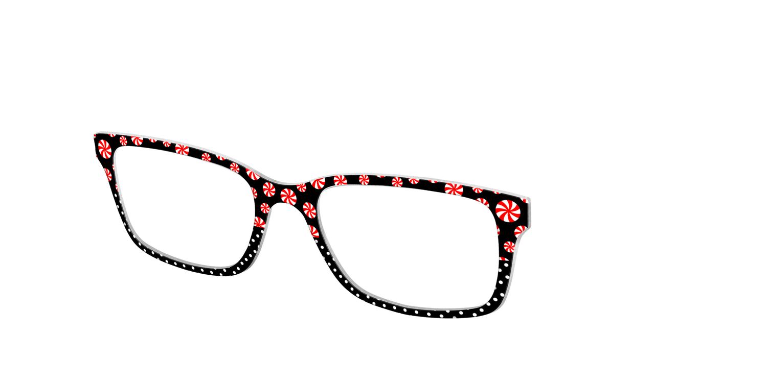 The Peppermint Pin Dot Split - Angle Top Image - Pair Eyewear