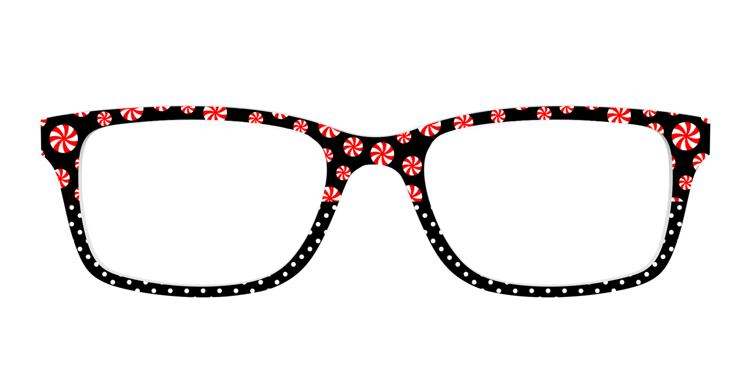 The Peppermint Pin Dot Split - Front Top Image - Pair Eyewear