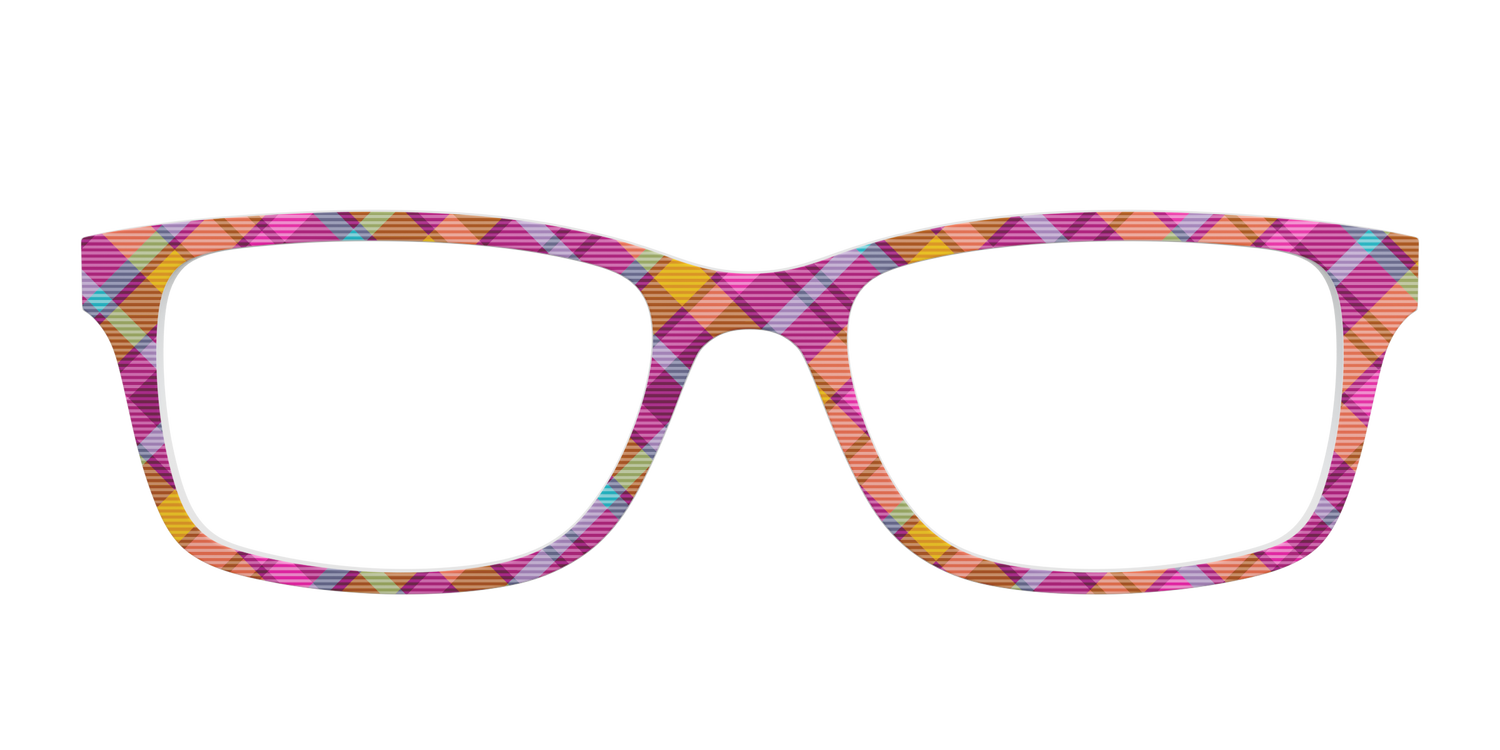 The Playful in Pink Plaid - Front Top Image - Pair Eyewear