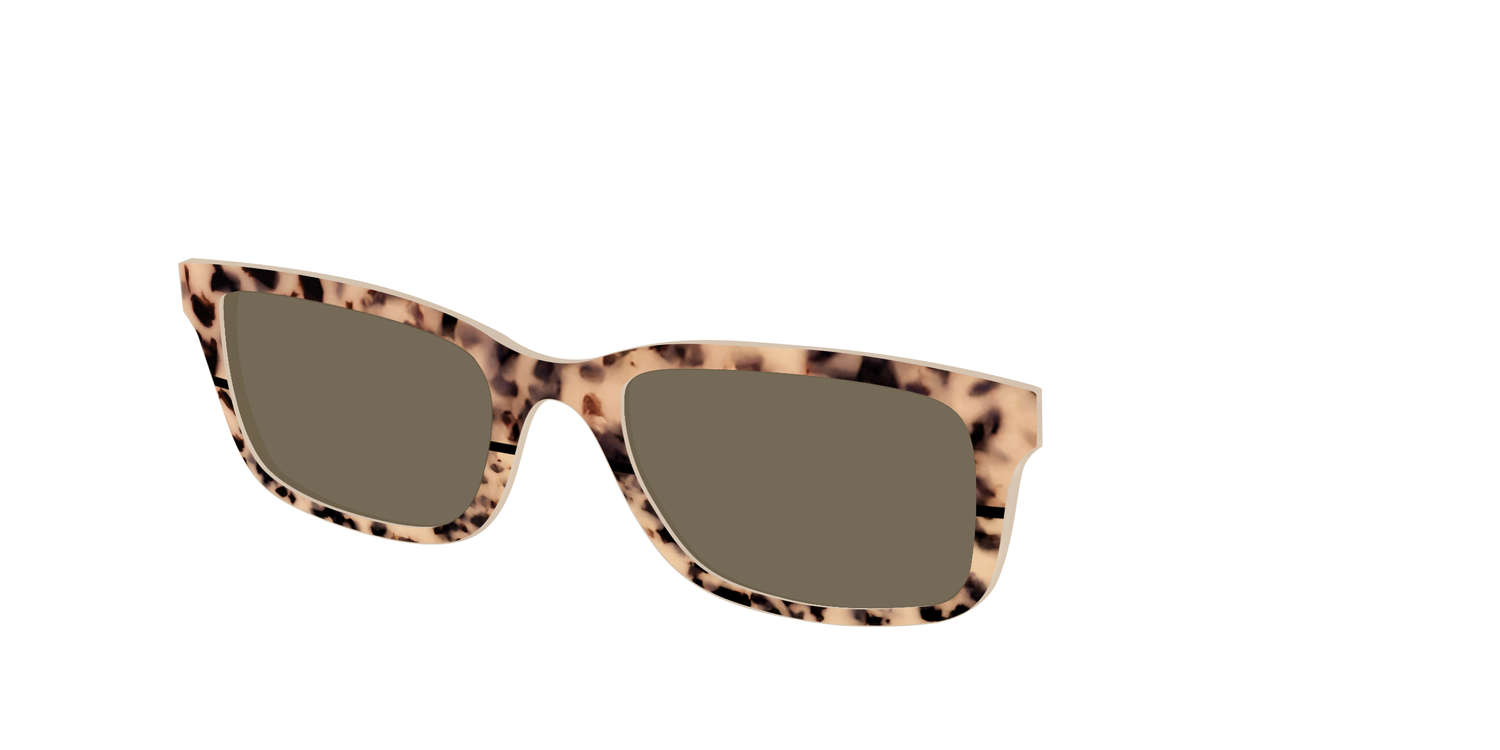 The Polarized Bisque Tortoise Split Sun Top - Angle Top Image - Pair Eyewear