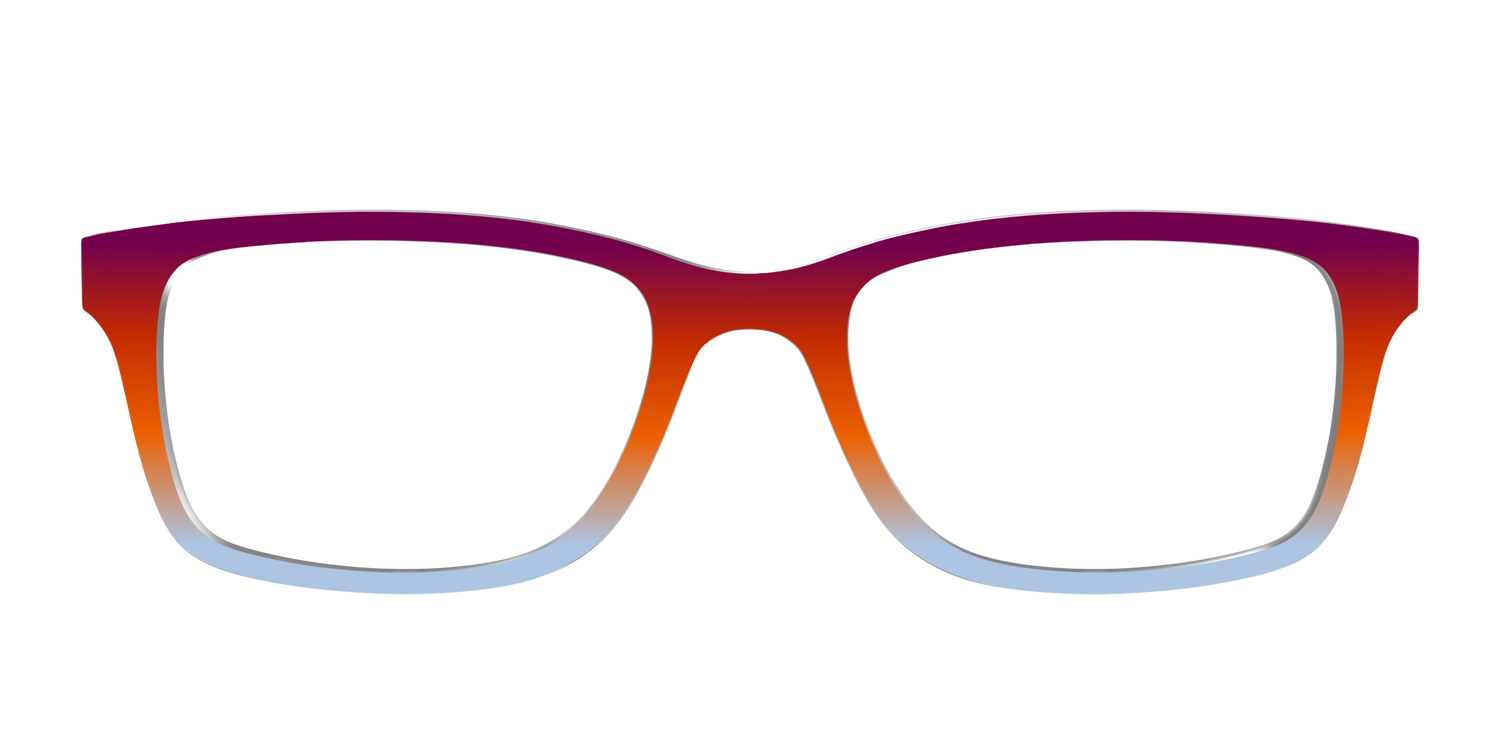 The Raspberry to Periwinkle Gradient - Front Top Image - Pair Eyewear