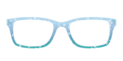 The Sky Blue Crystal with Daisy Glitter - Front Top Thumbnail - Pair Eyewear