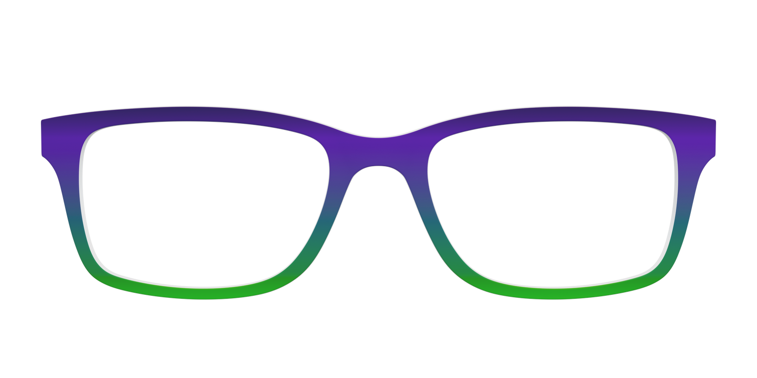 The Ultra Violet to Bright Green Gradient - Front Top Image - Pair Eyewear