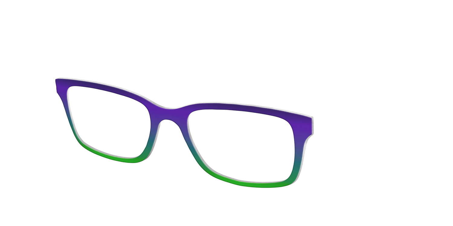The Ultra Violet to Bright Green Gradient - Angle Top Image - Pair Eyewear
