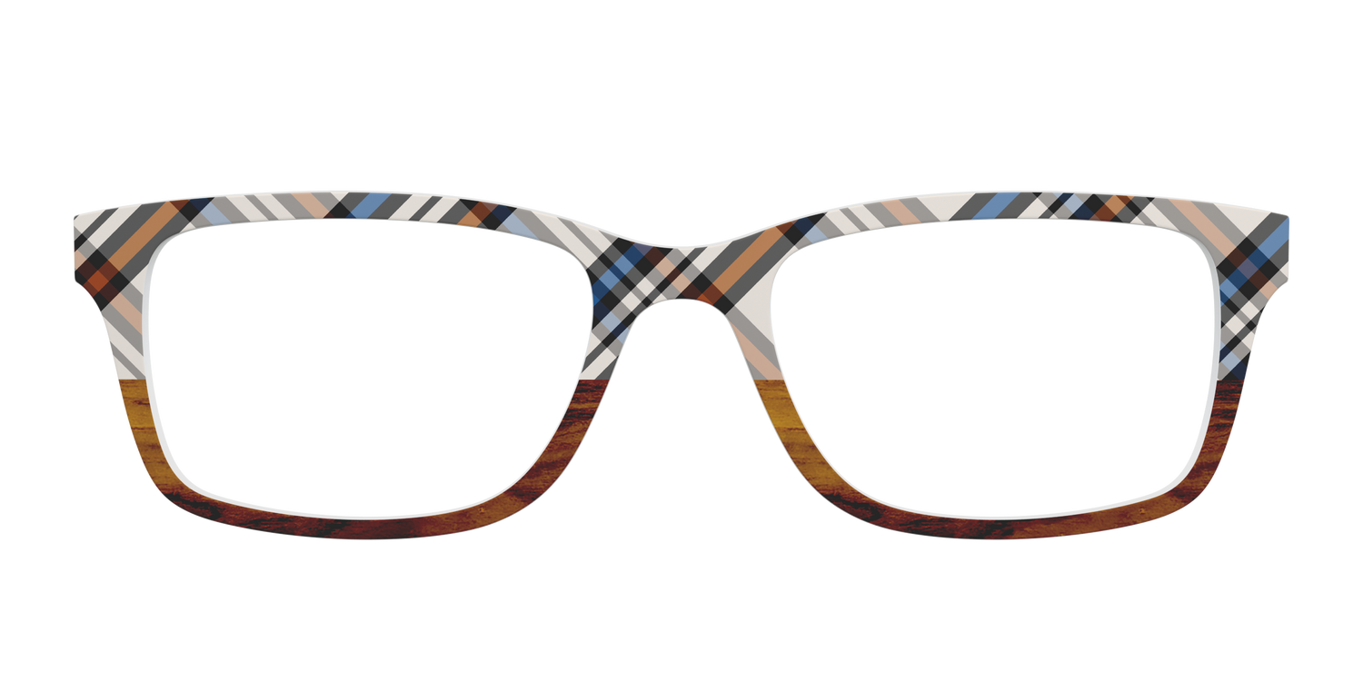 The Wood Split Plaid - Front Top Image - Pair Eyewear
