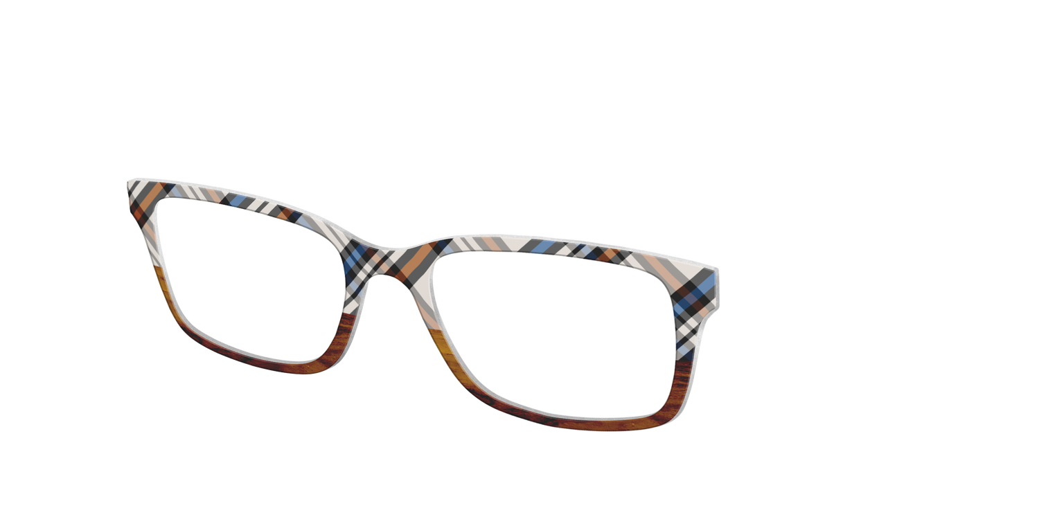 The Wood Split Plaid - Angle Top Image - Pair Eyewear