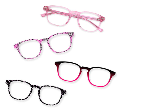 The Otis - Pink Glitter Clear - Pair Eyewear
