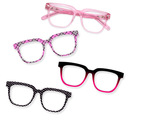 The Payton - Pink Glitter Clear - Pair Eyewear