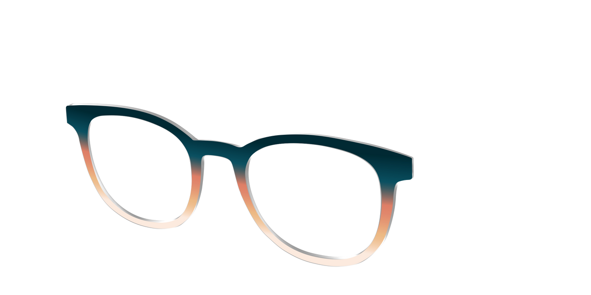 The Aegean to Apricot Gradient - Angle Top Image - Pair Eyewear