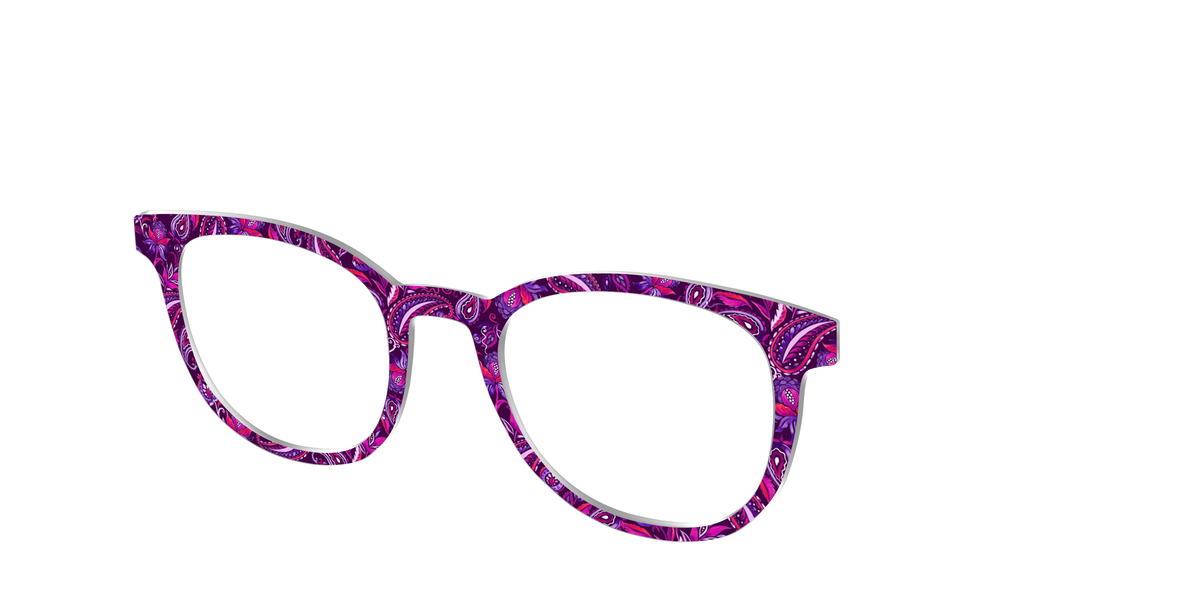 The Aubergine Paisley - Angle Top Image - Pair Eyewear