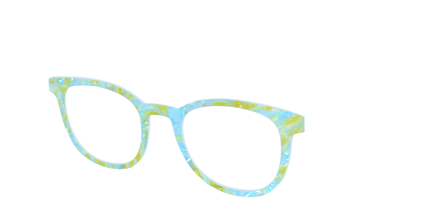 The Blue Lemonade Pearl Marble - Angle Top Image - Pair Eyewear
