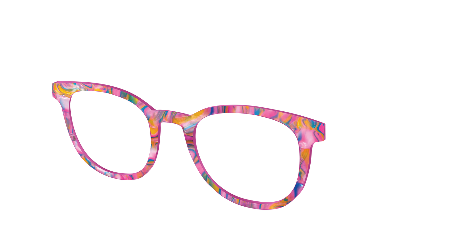 The Bubble Gum Pearl Marble - Angle Top Image - Pair Eyewear