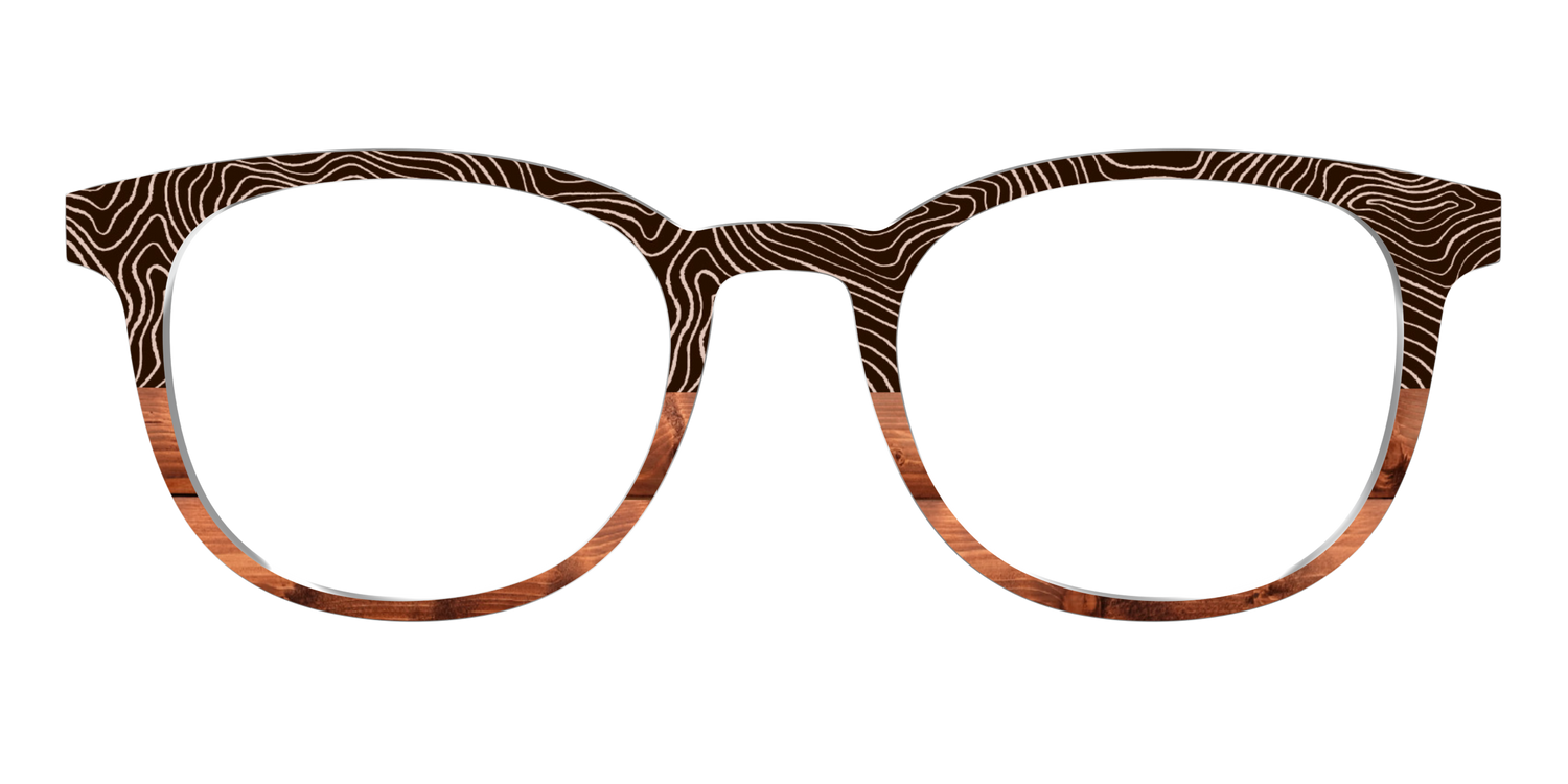 The Cabin Woodgrain Split - Front Top Image - Pair Eyewear