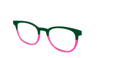 The Emerald and Flamingo Split - Angle Top Thumbnail - Pair Eyewear