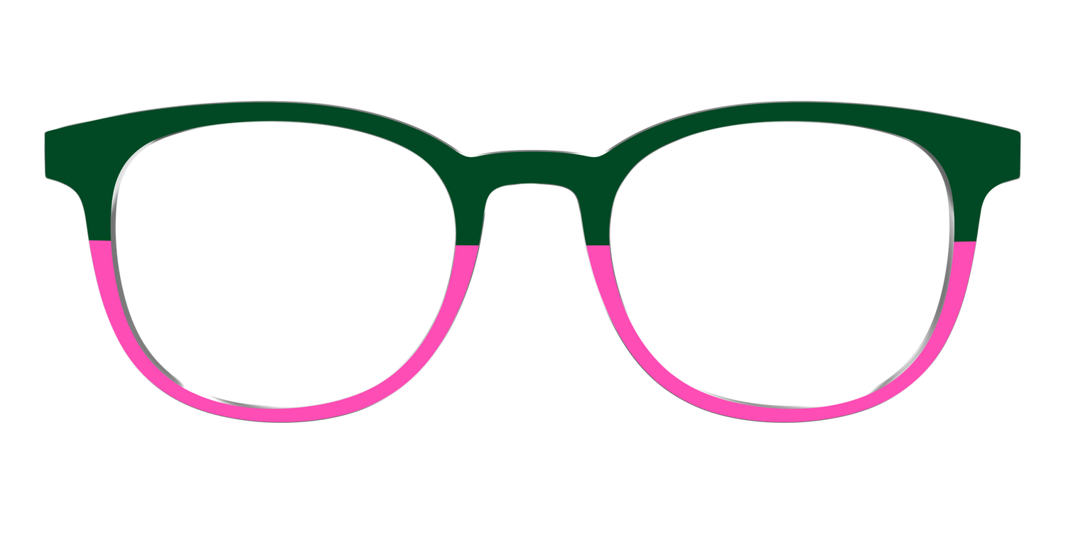 The Emerald and Flamingo Split - Front Top Image - Pair Eyewear