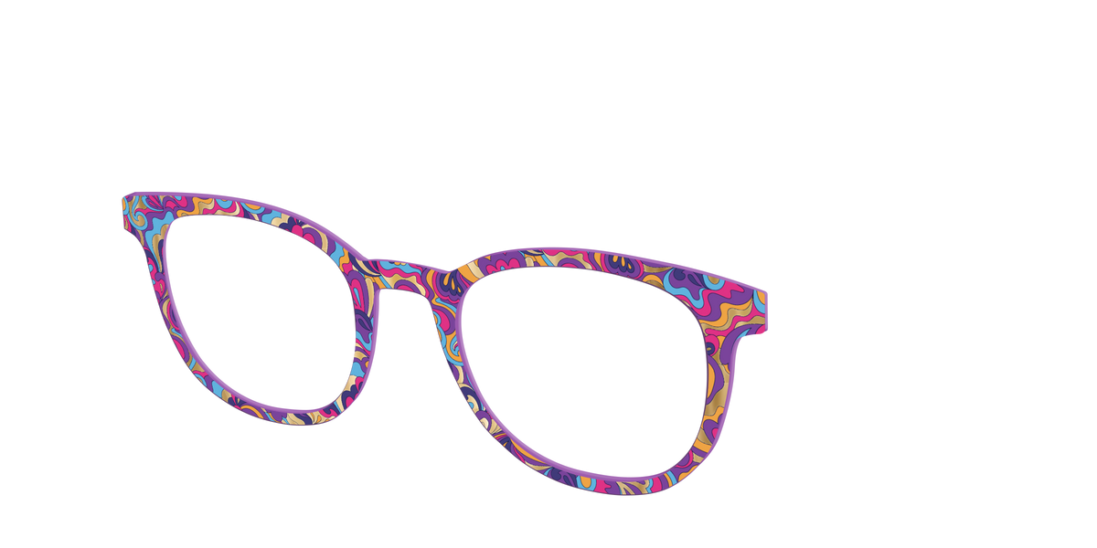 The Flower Power Paisley with Gold Foil - Angle Top Image - Pair Eyewear