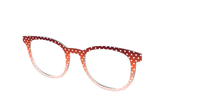 The Maroon to Blush Gradient Polka Dot - Angle Top Thumbnail - Pair Eyewear