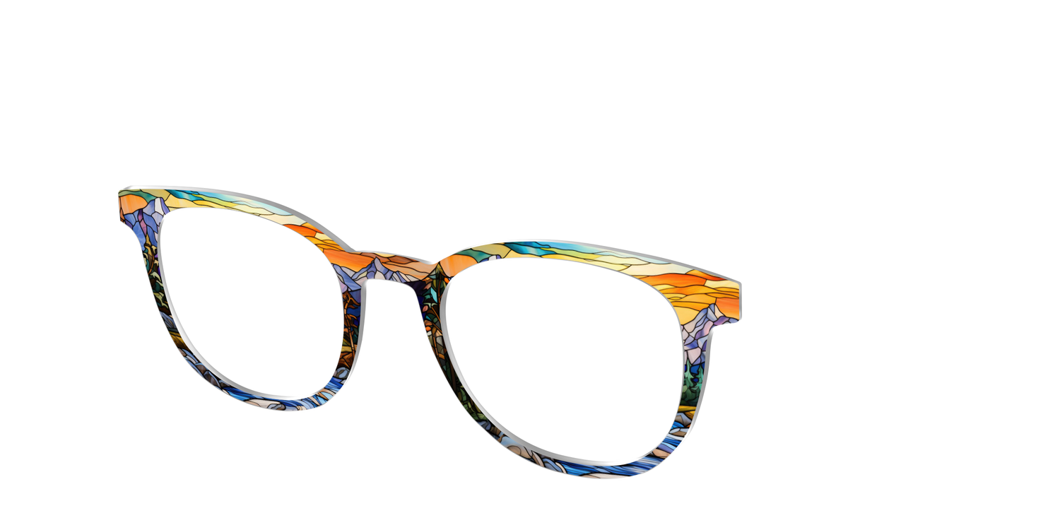 The Mountainscape Stained Glass - Angle Top Image - Pair Eyewear