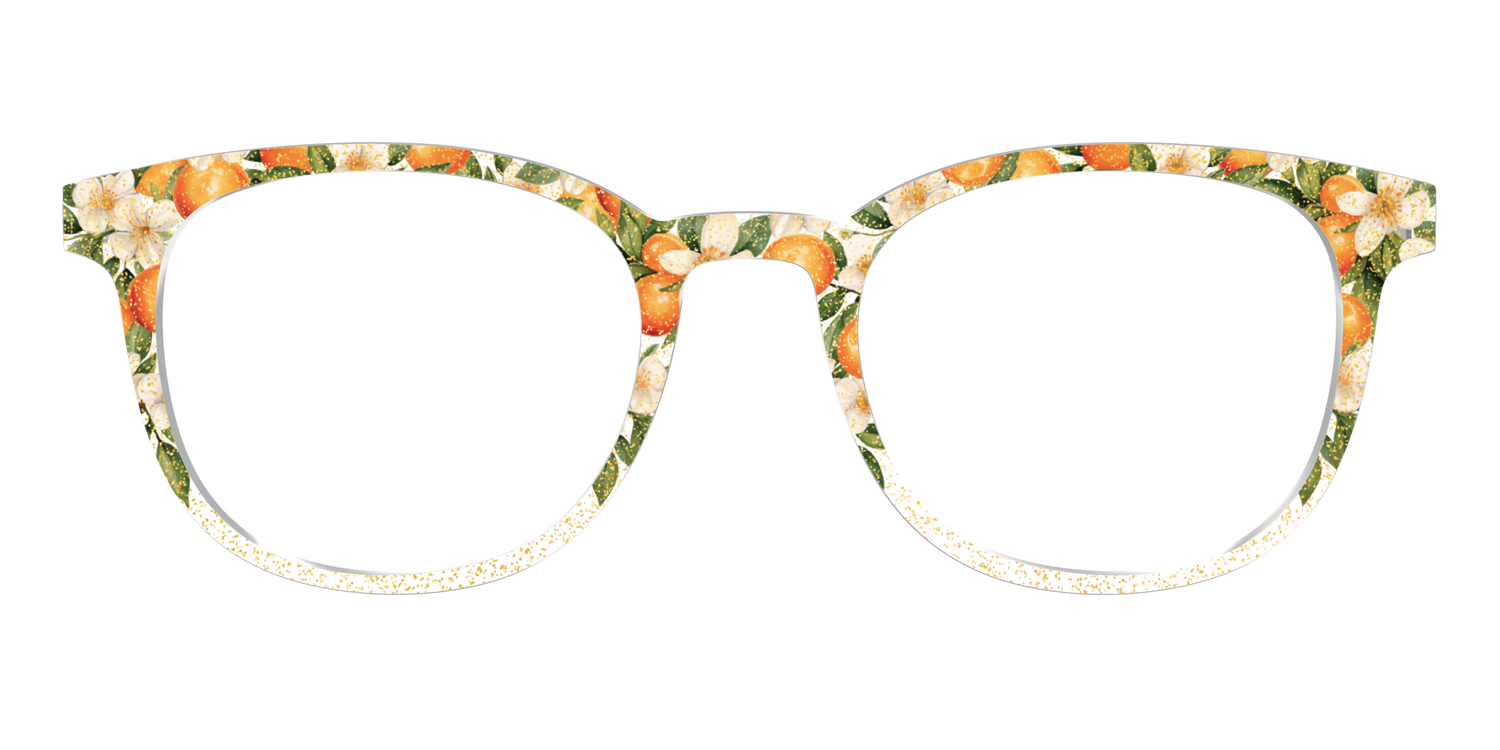 The Orange Blossom Glitter Crystal - Front Top Image - Pair Eyewear