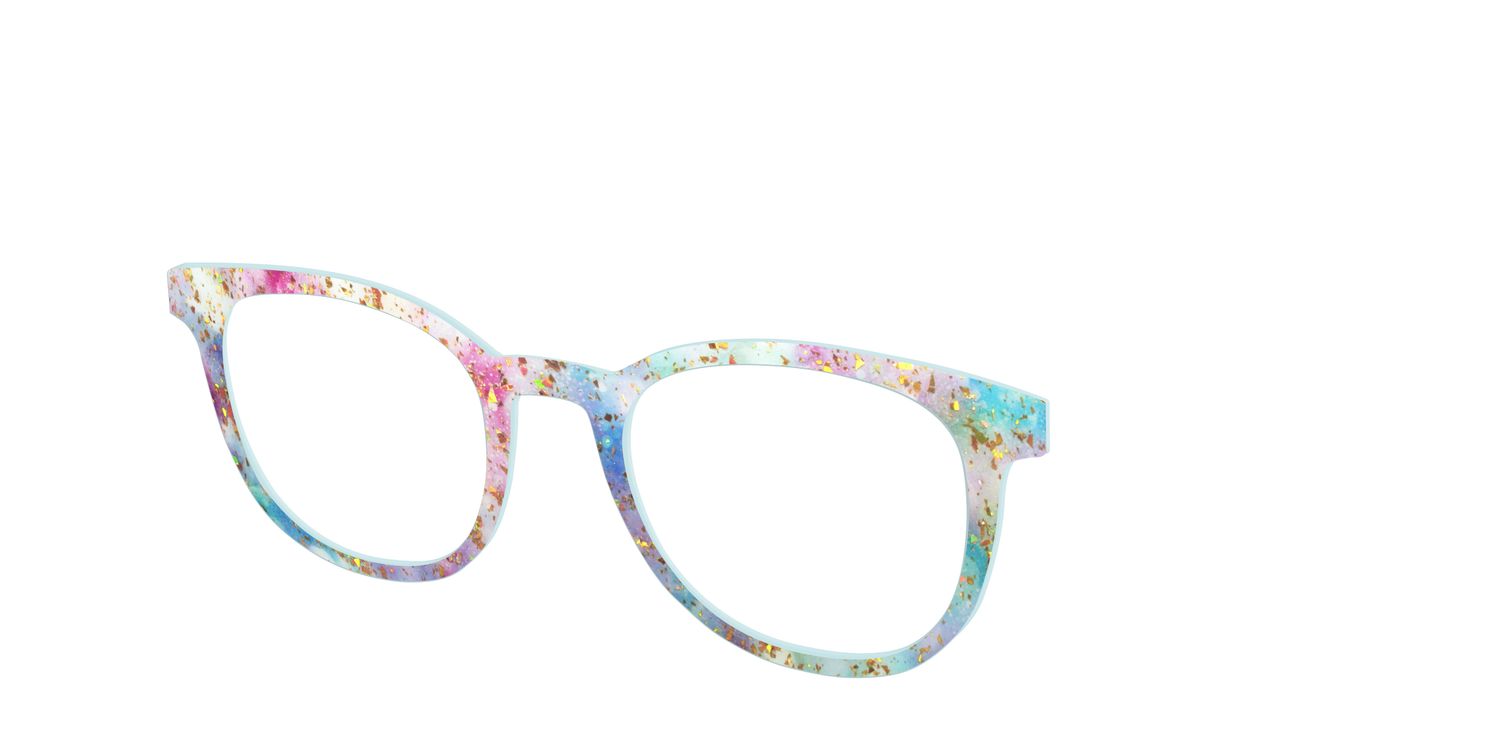 The Pixie Bokeh with Gold Flakes - Angle Top Image - Pair Eyewear