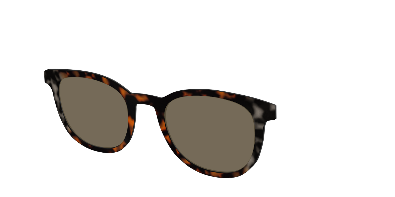 The Polarized Gray & Amber Tortoise Sun Top - Angle Top Image - Pair Eyewear