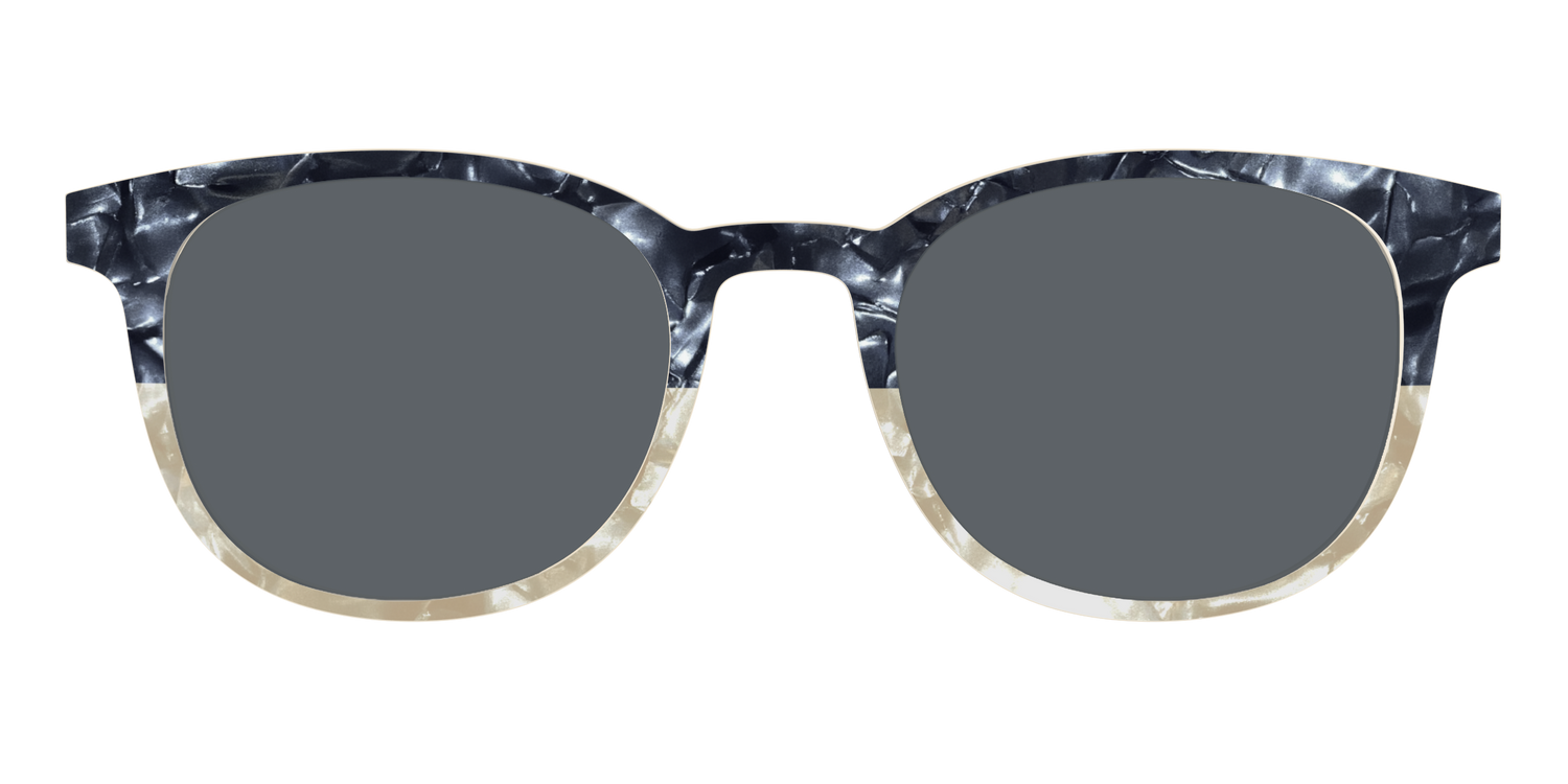 The Polarized Navy to Taupe Pearl Split Sun Top - Front Top Image - Pair Eyewear