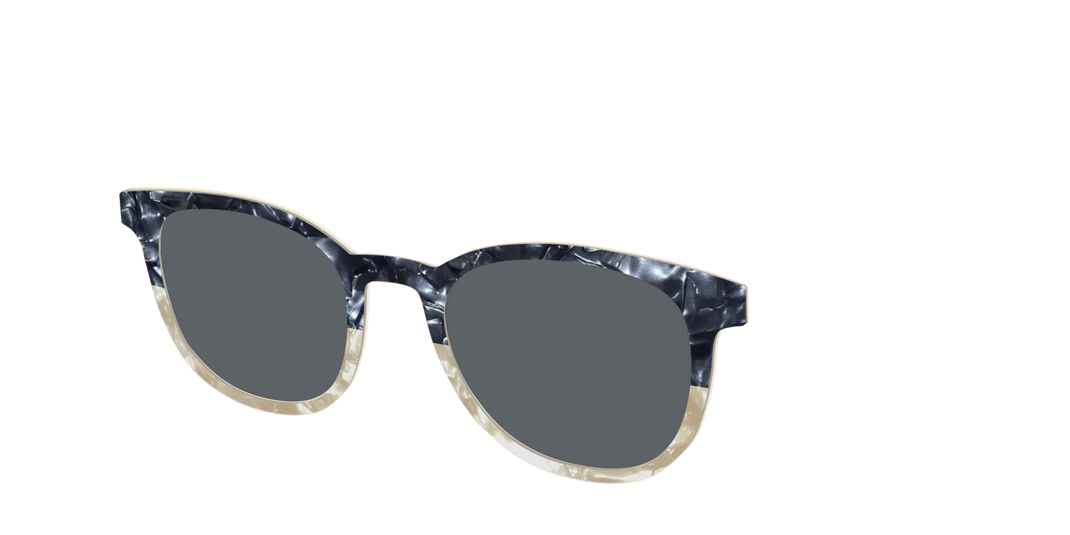 The Polarized Navy to Taupe Pearl Split Sun Top - Angle Top Image - Pair Eyewear