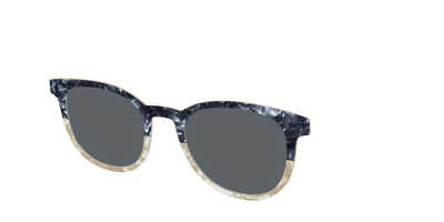 The Polarized Navy to Taupe Pearl Split Sun Top - Angle Top Thumbnail - Pair Eyewear