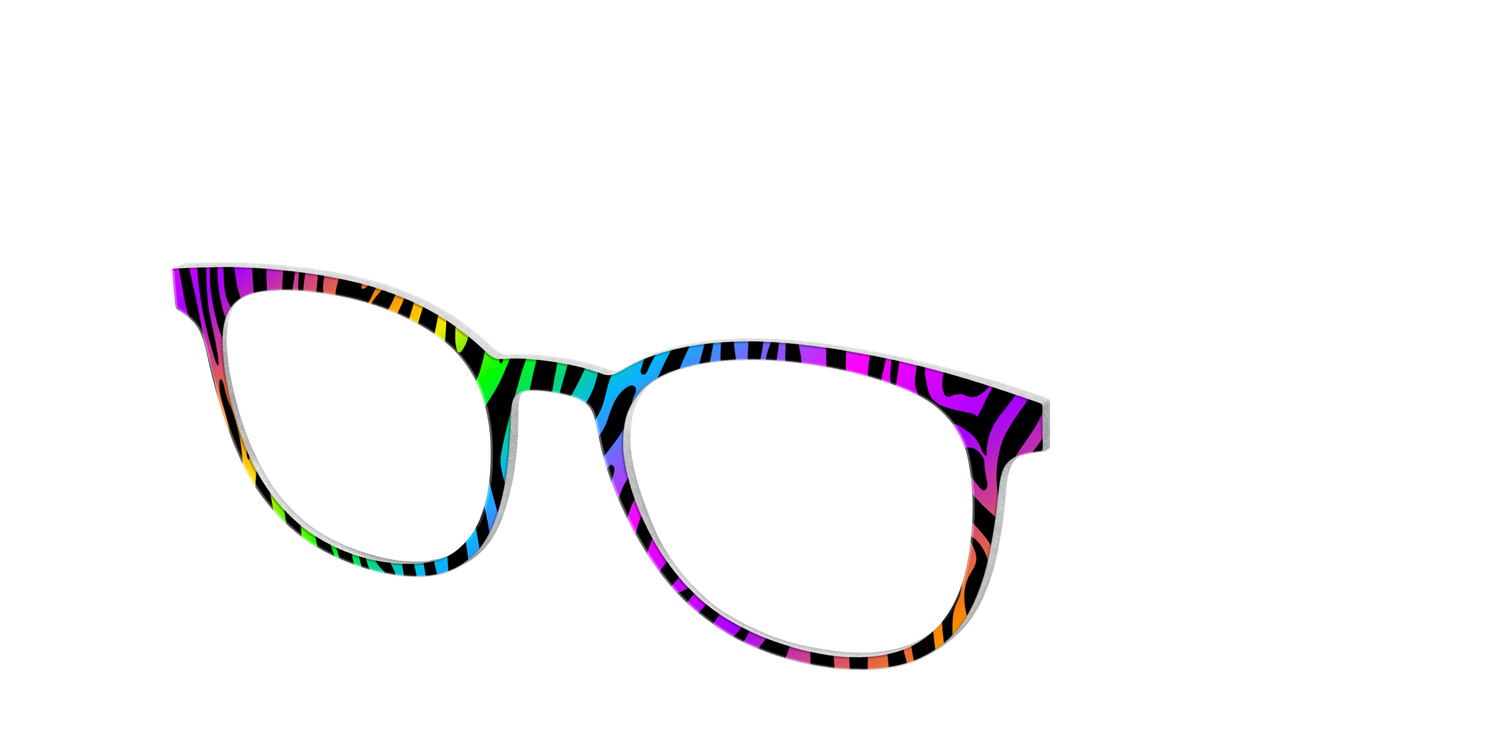The Prismatic Zebra - Angle Top Image - Pair Eyewear
