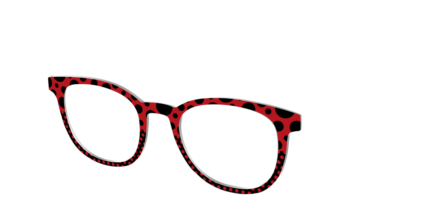 The Red Spotted Split - Angle Top Image - Pair Eyewear