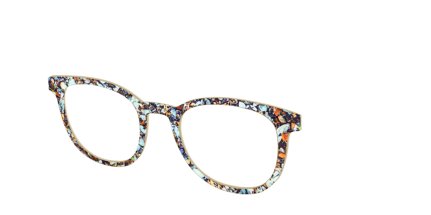 The Seashell Tortoise with Holographic Glitter - Angle Top Image - Pair Eyewear