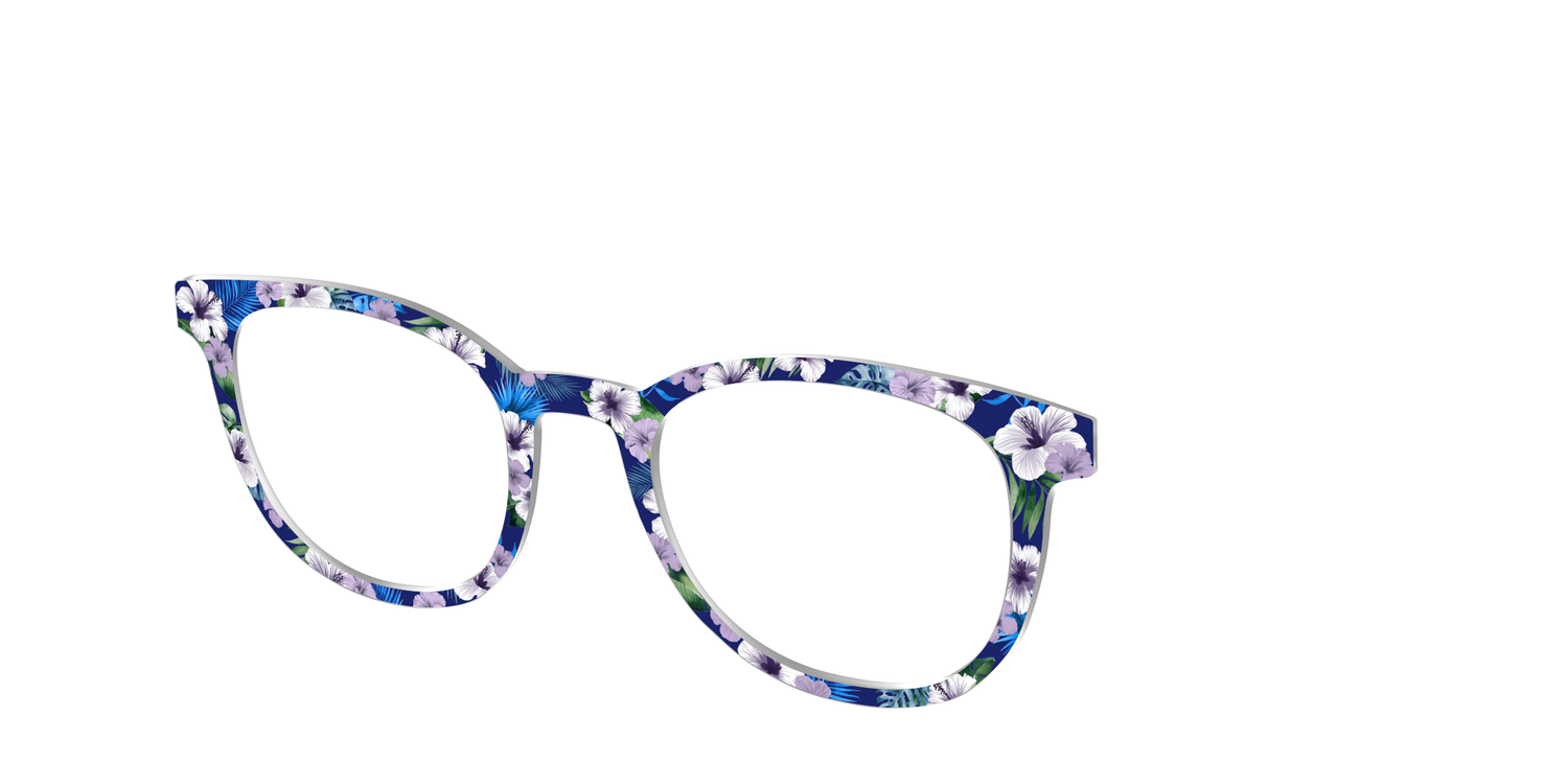 The Tropical Blue Blossoms - Angle Top Image - Pair Eyewear
