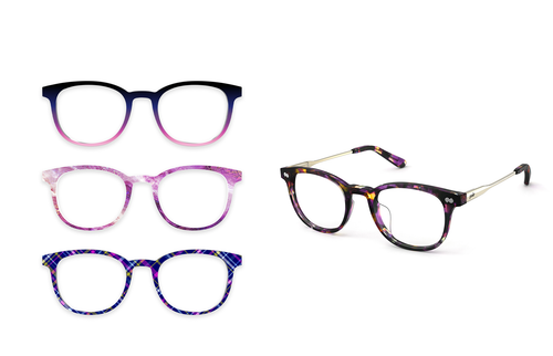 The Reese - Purple Confetti Tortoise Acetate Gold Metal - Pair Eyewear