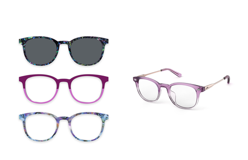 The Reese - Violet Pearlized Gradient Acetate Rose Gold Metal - Pair Eyewear
