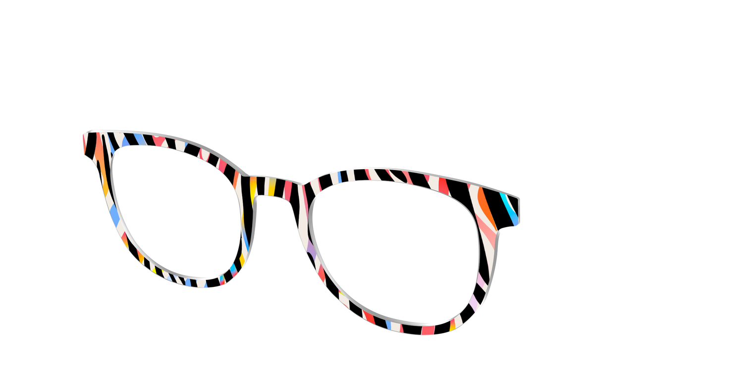 The Vivid Zebra Stripes - Angle Top Image - Pair Eyewear