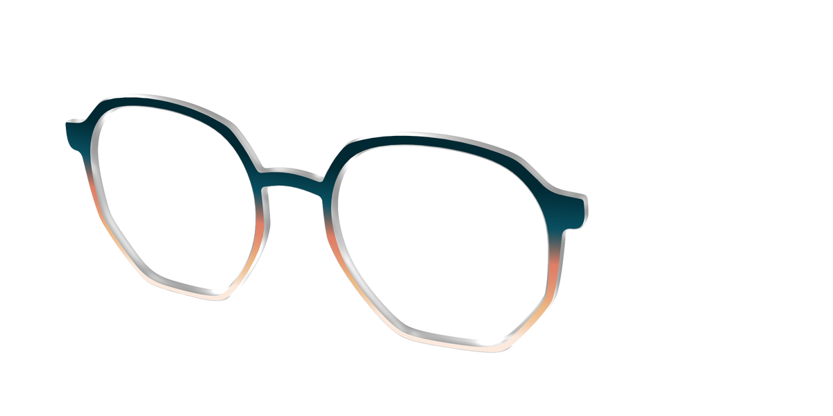 The Aegean to Apricot Gradient - Angle Top Image - Pair Eyewear