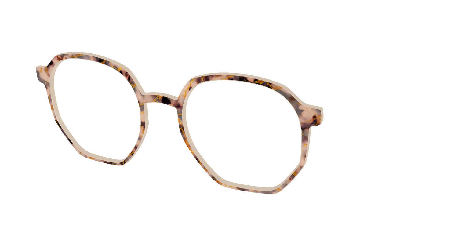 The Almond Tortoise with Gold Streaks - Angle Top Image - Pair Eyewear