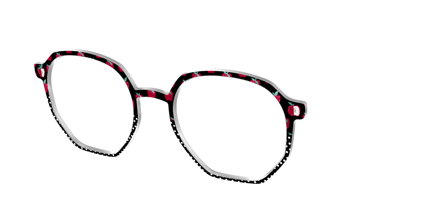 The Apple Polka Dot Split - Angle Top Image - Pair Eyewear