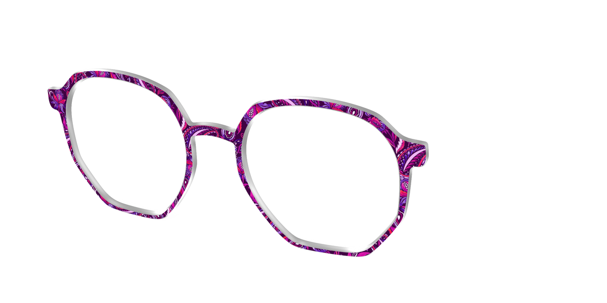 The Aubergine Paisley - Angle Top Image - Pair Eyewear