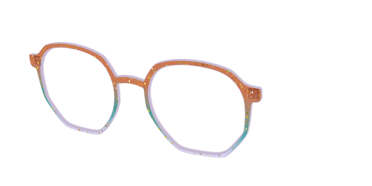 The Autumnal Gradient Crystal with Gold Flakes - Angle Top Image - Pair Eyewear