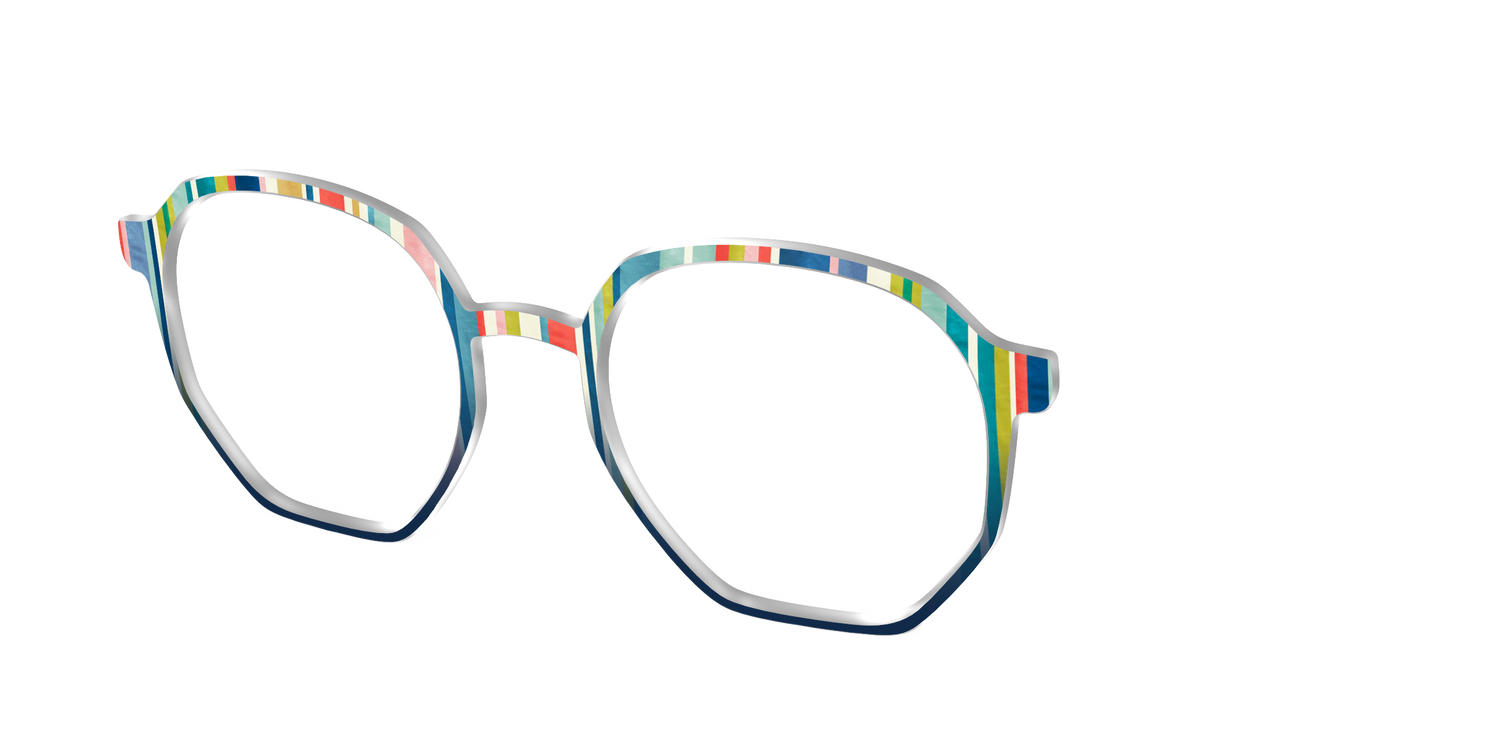 The Beach Bum Stripes - Angle Top Image - Pair Eyewear