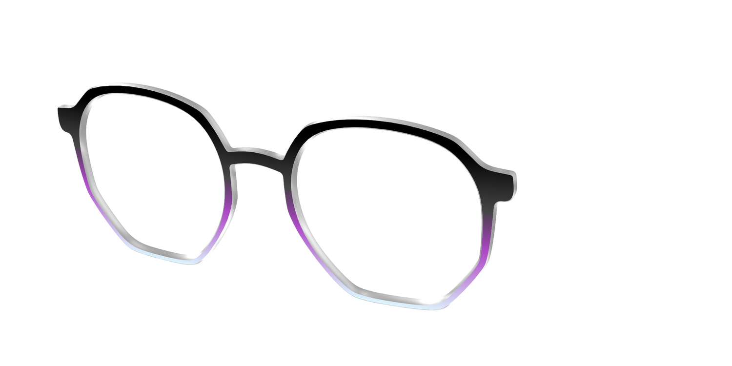 The Black to Pale Periwinkle Gradient - Angle Top Image - Pair Eyewear
