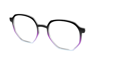 The Black to Pale Periwinkle Gradient - Angle Top Thumbnail - Pair Eyewear