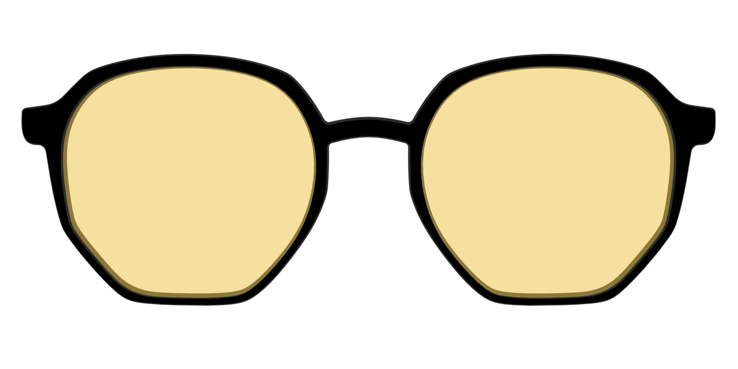 The Black With Citrine Yellow Lens - Front Top Image - Pair Eyewear