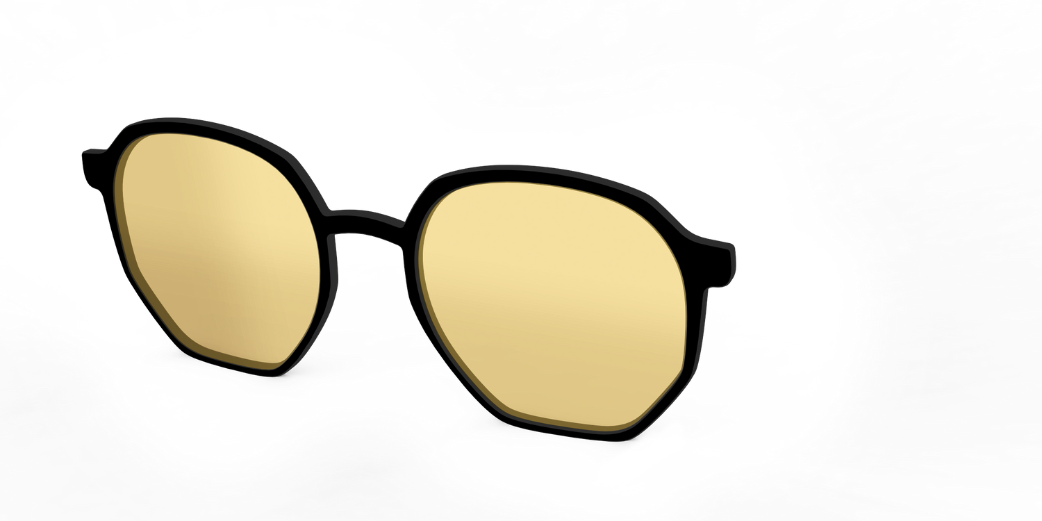 The Black With Citrine Yellow Lens - Angle Top Image - Pair Eyewear